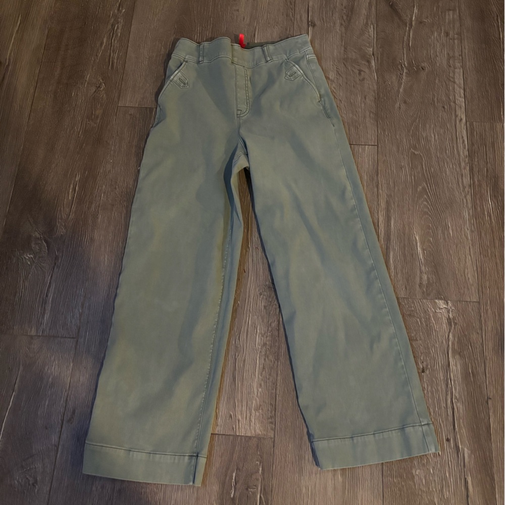 Spanx stretch twill wide leg crop